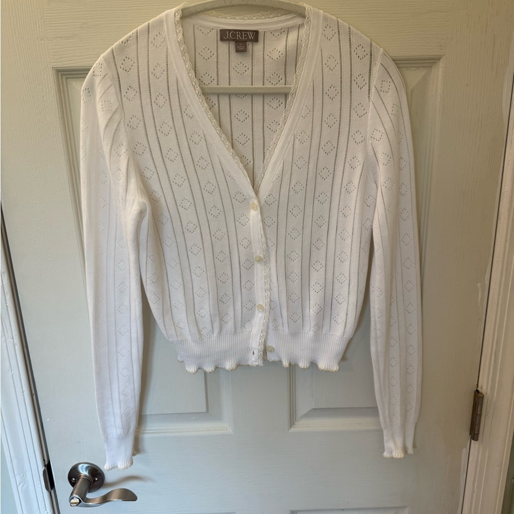 J. Crew Pointelle V-Neck Cardigan
